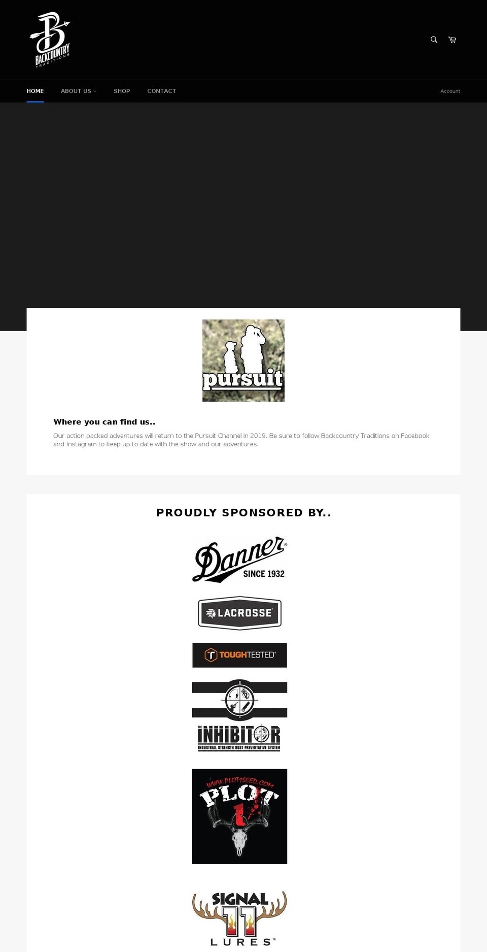 backcountrytraditions.com — Shopify storefront screenshot