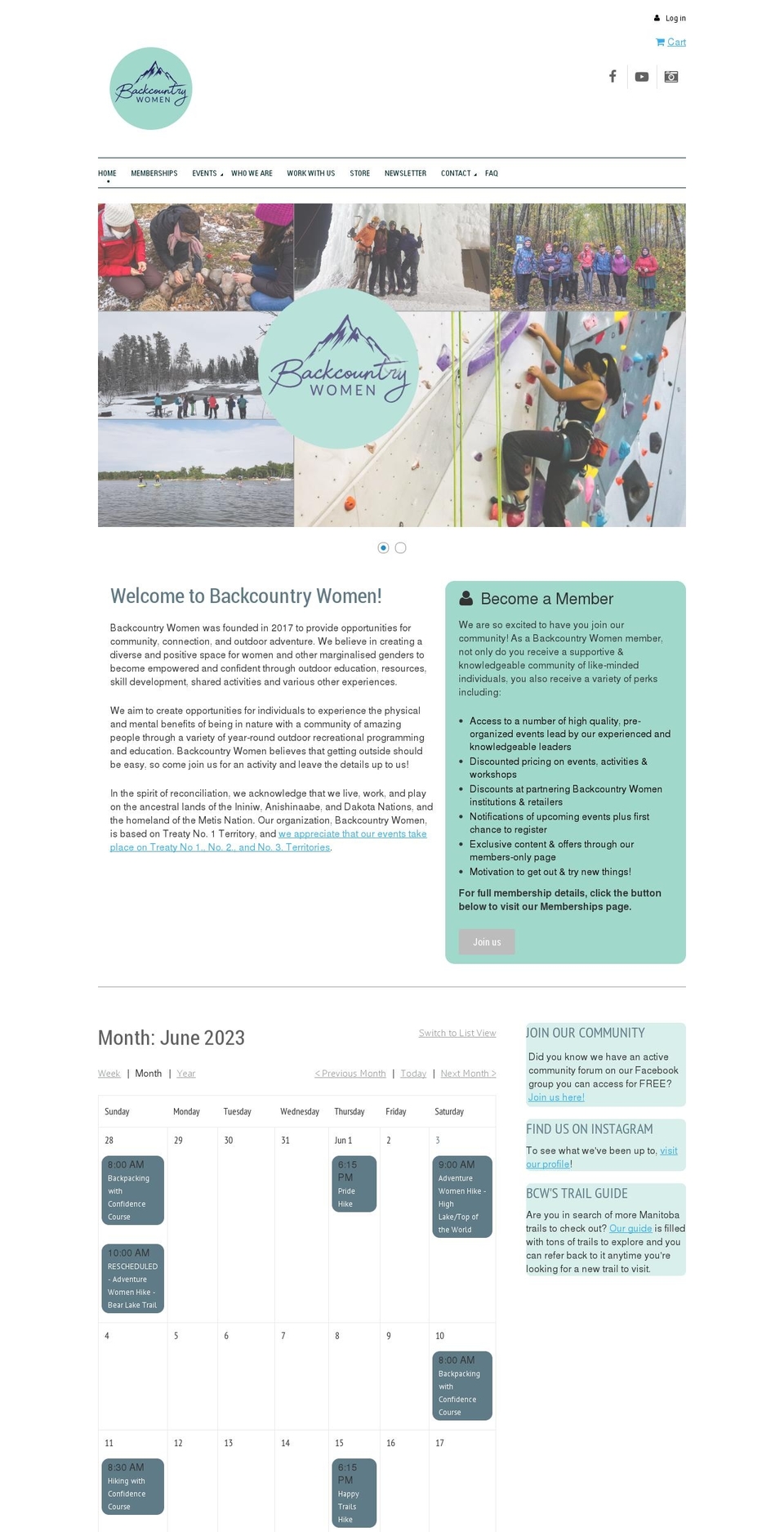 backcountrywomen.com — Shopify storefront screenshot
