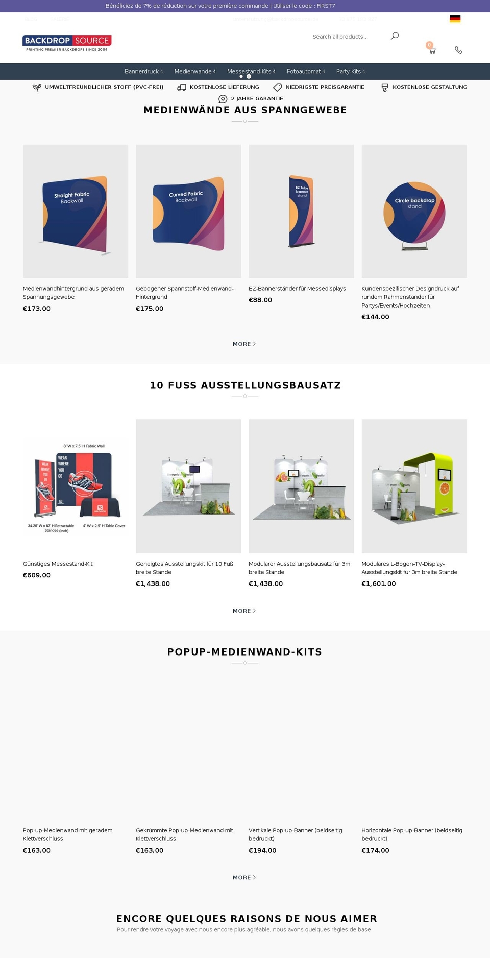 Theme new Shopify theme site example backdropsource.de