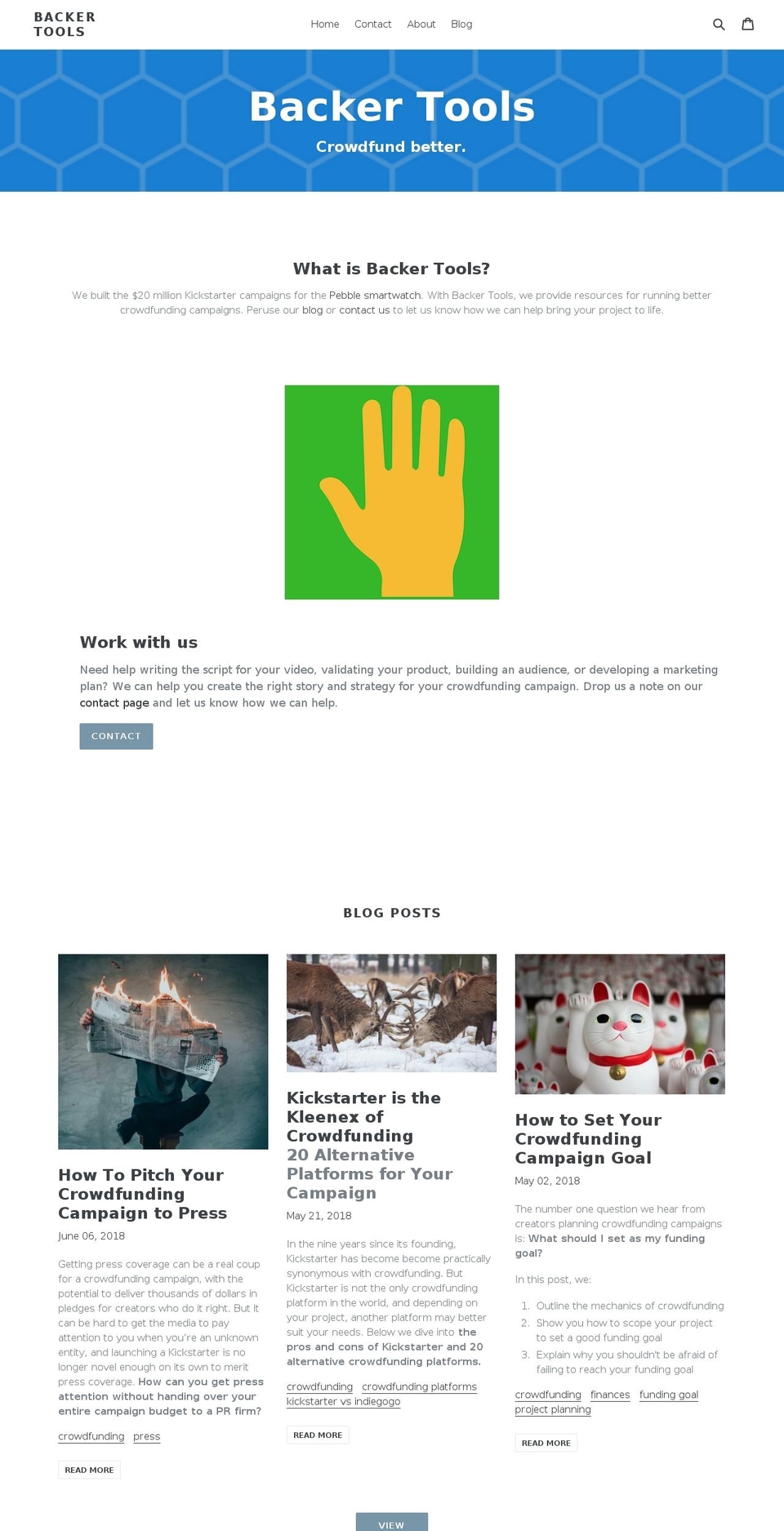 backertools.com shopify website screenshot