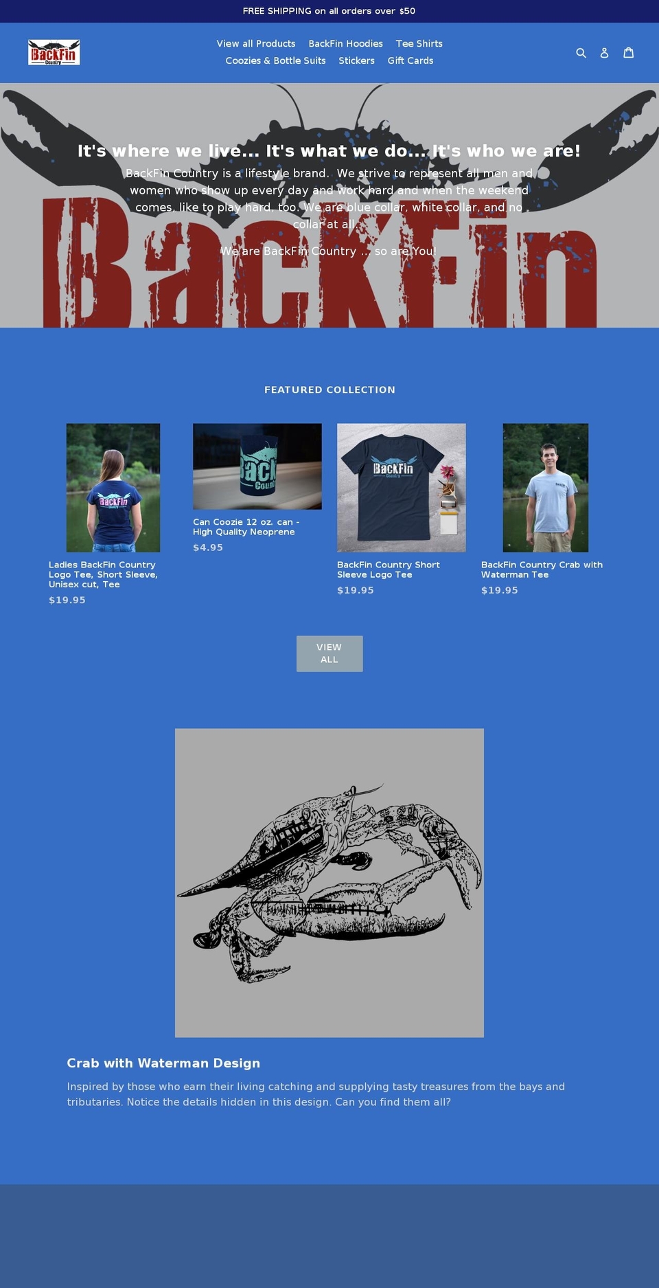 backfincountry.com — Shopify storefront screenshot