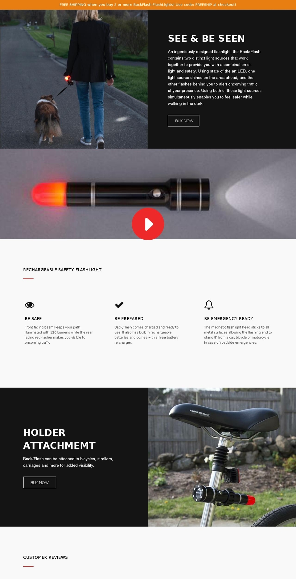backflashflashlight.com — Shopify storefront screenshot