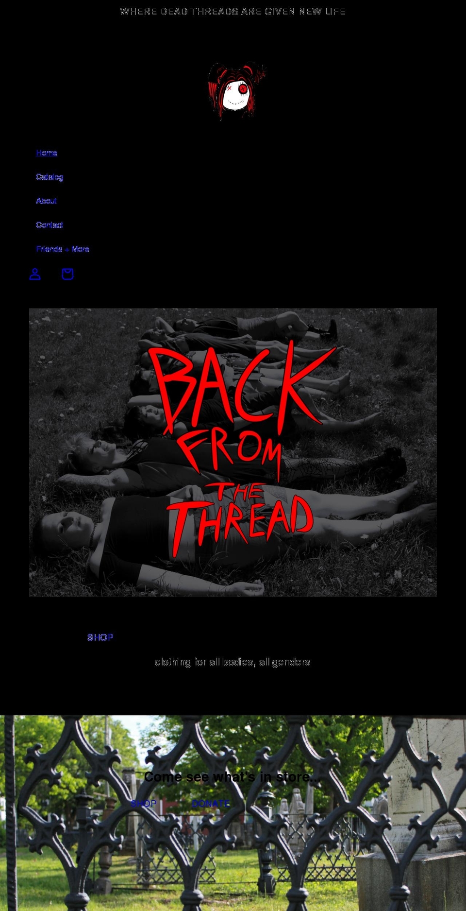 backfromthethread.com shopify website screenshot