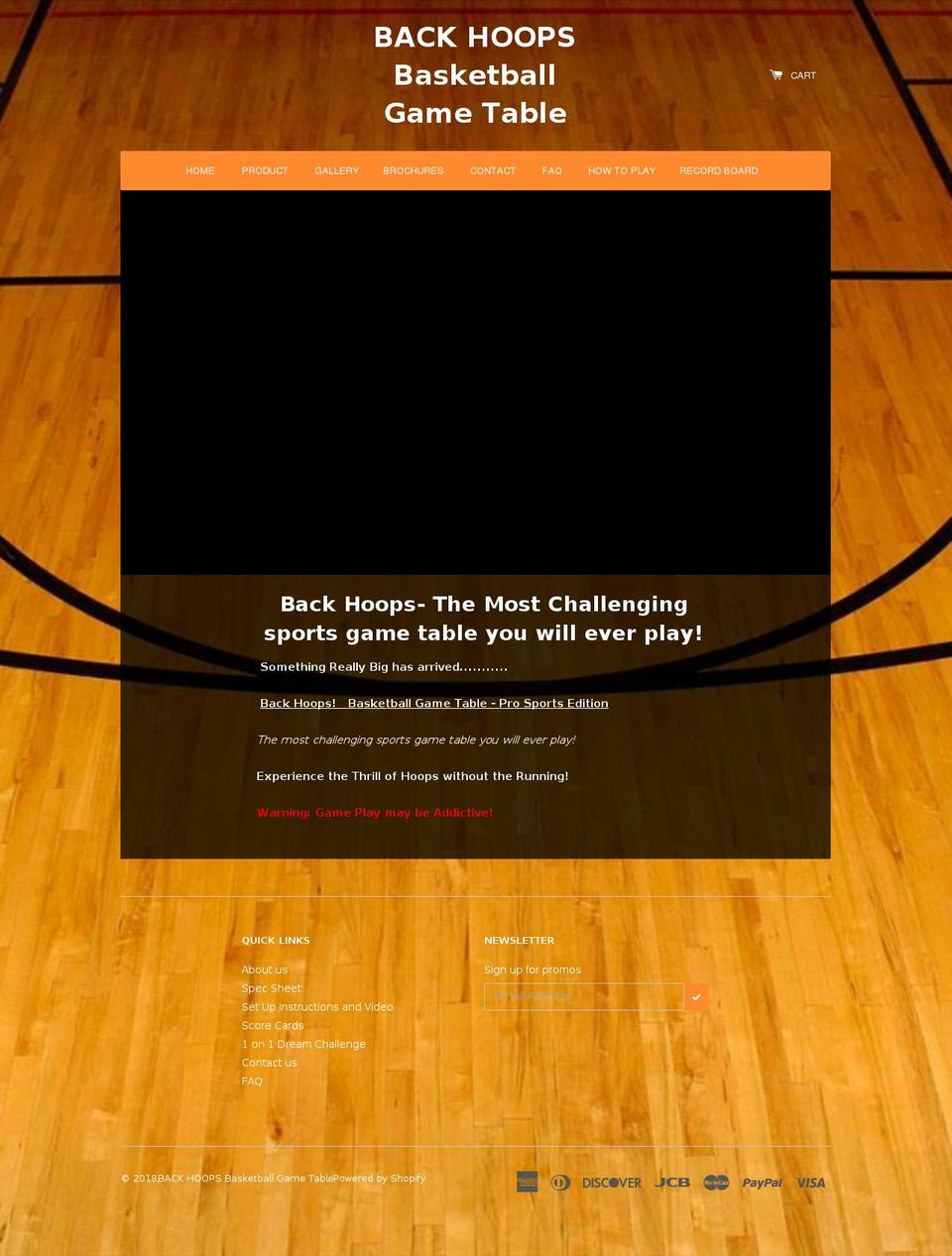 backhoops.com shopify website screenshot