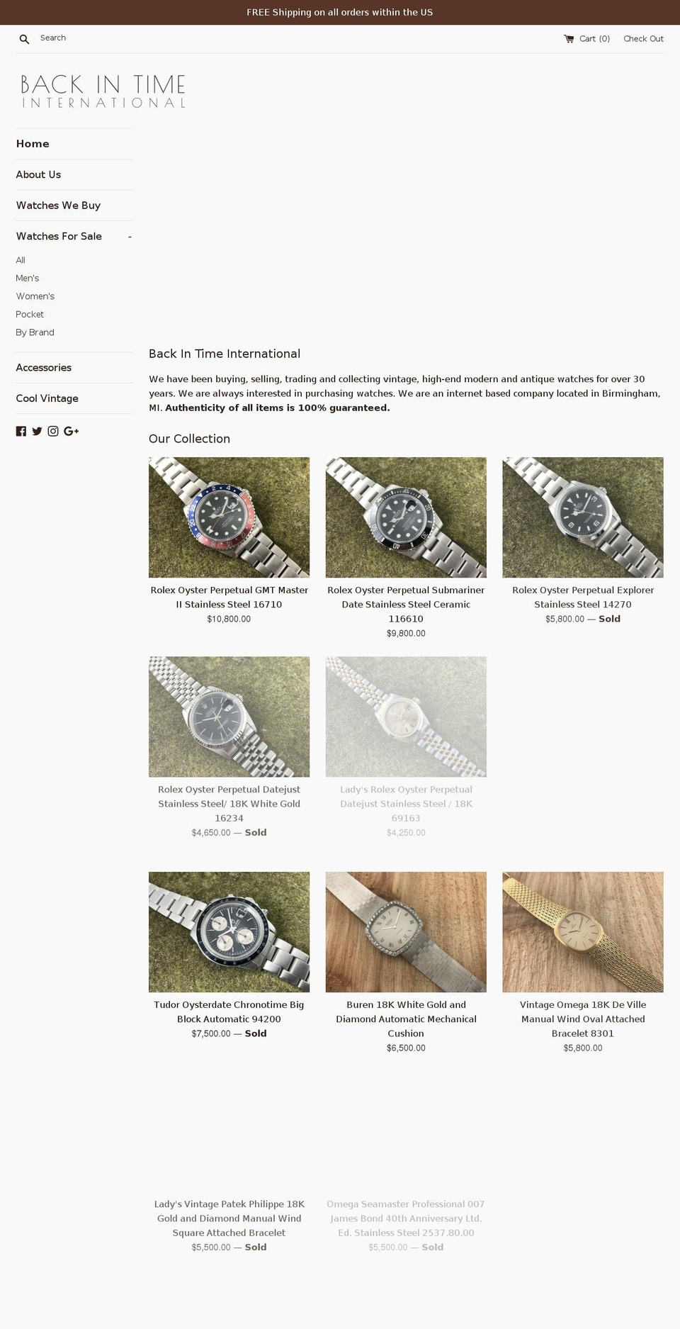 backintimeintl.com shopify website screenshot
