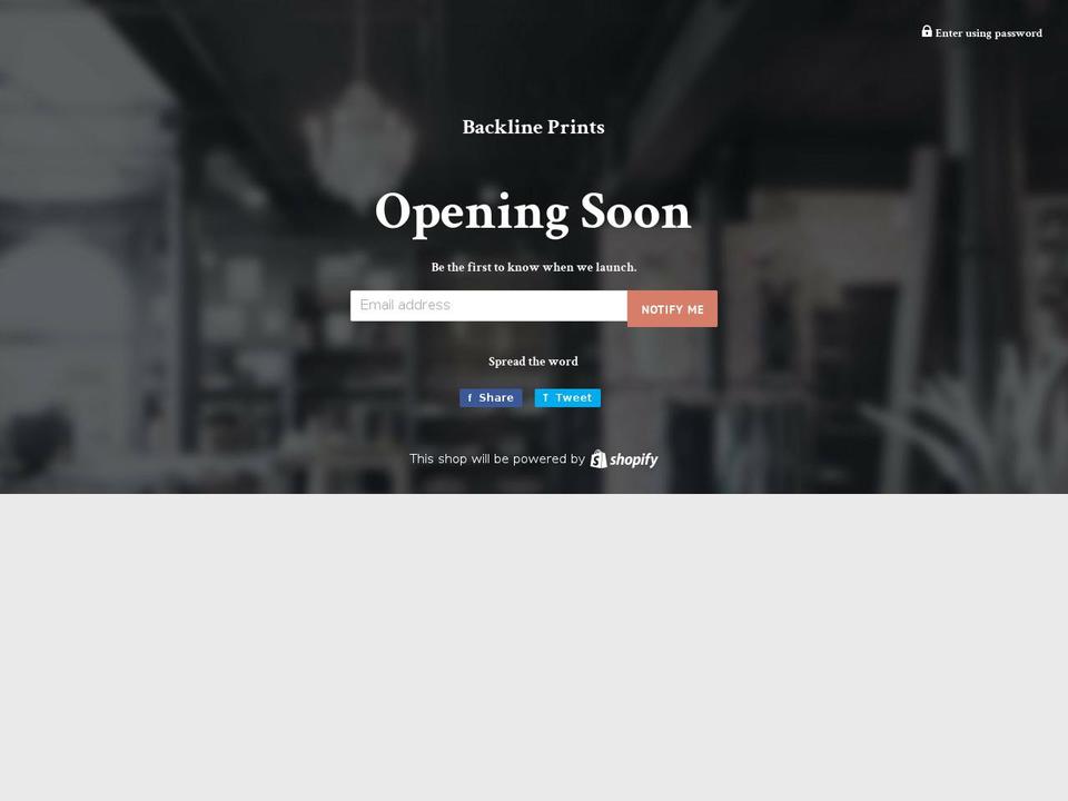 backlineprints.com — Shopify storefront screenshot