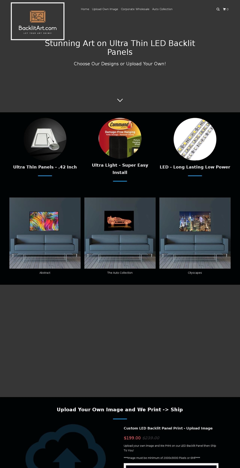 backlitart.com — Shopify storefront screenshot