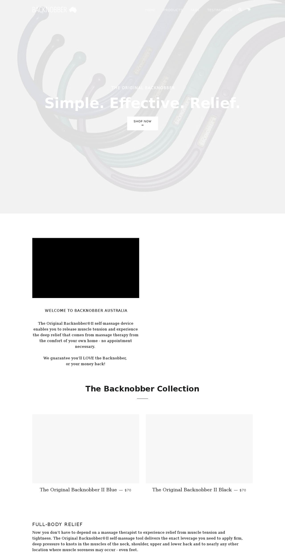 backnobber.com.au shopify website screenshot