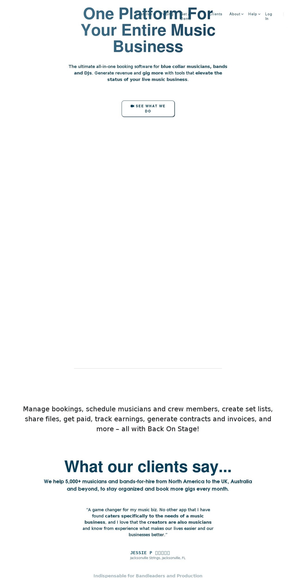 backonstageapp.com shopify website screenshot