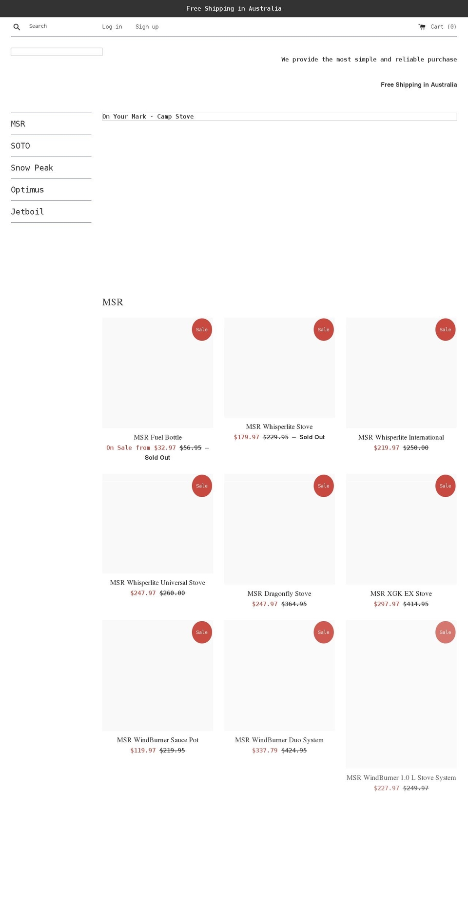 backpacking-stove.com shopify website screenshot