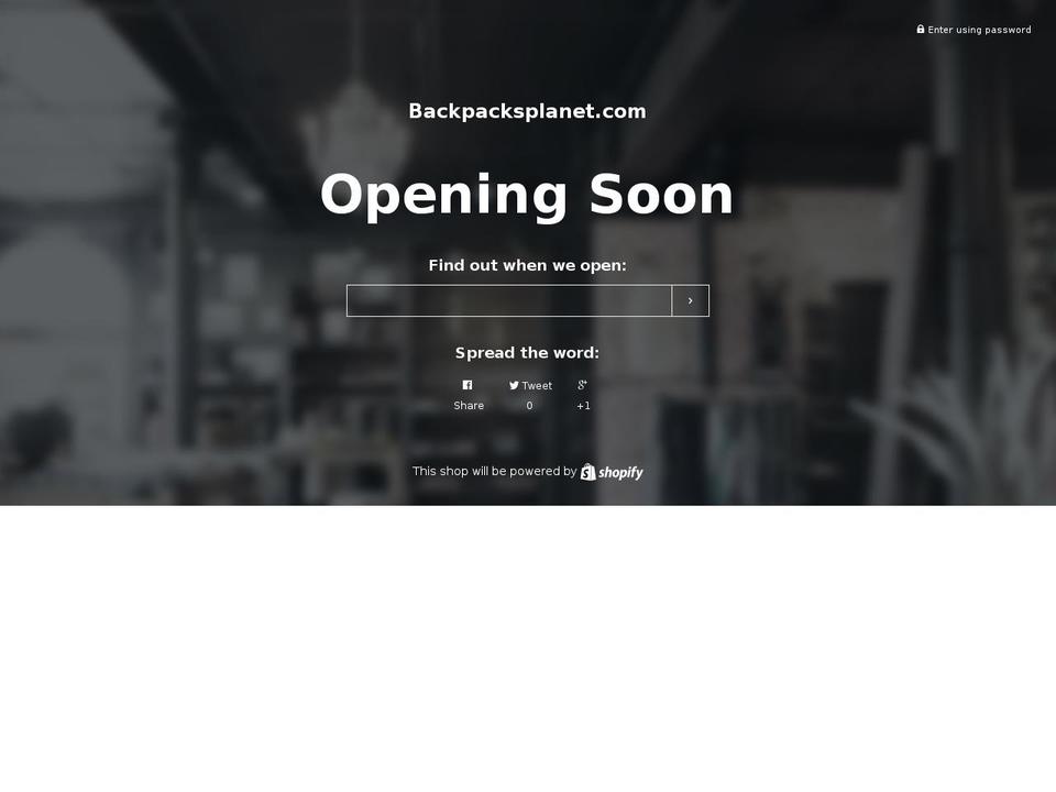 backpacksplanet.com shopify website screenshot