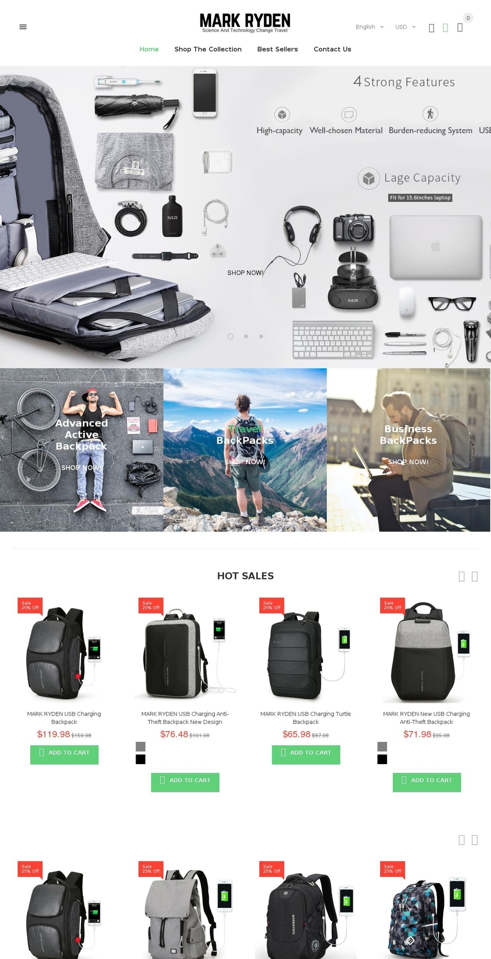 backpackspro.com — Shopify storefront screenshot
