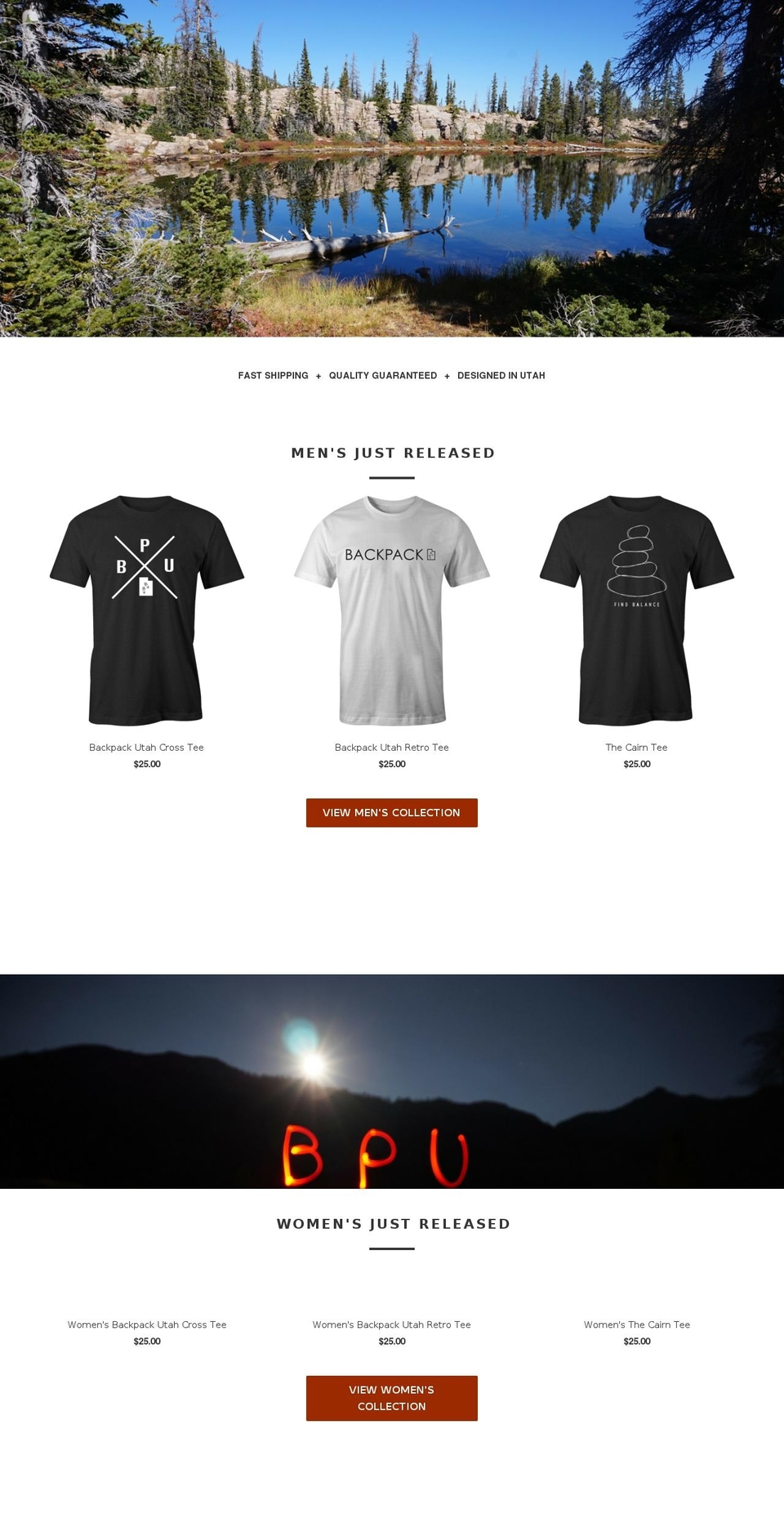 backpackutah.com shopify website screenshot