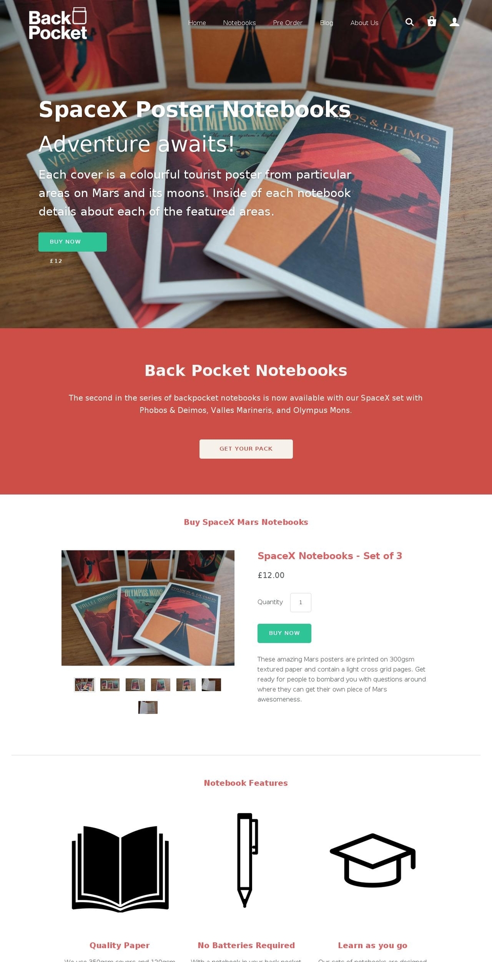 Startup Shopify theme site example backpocket.co
