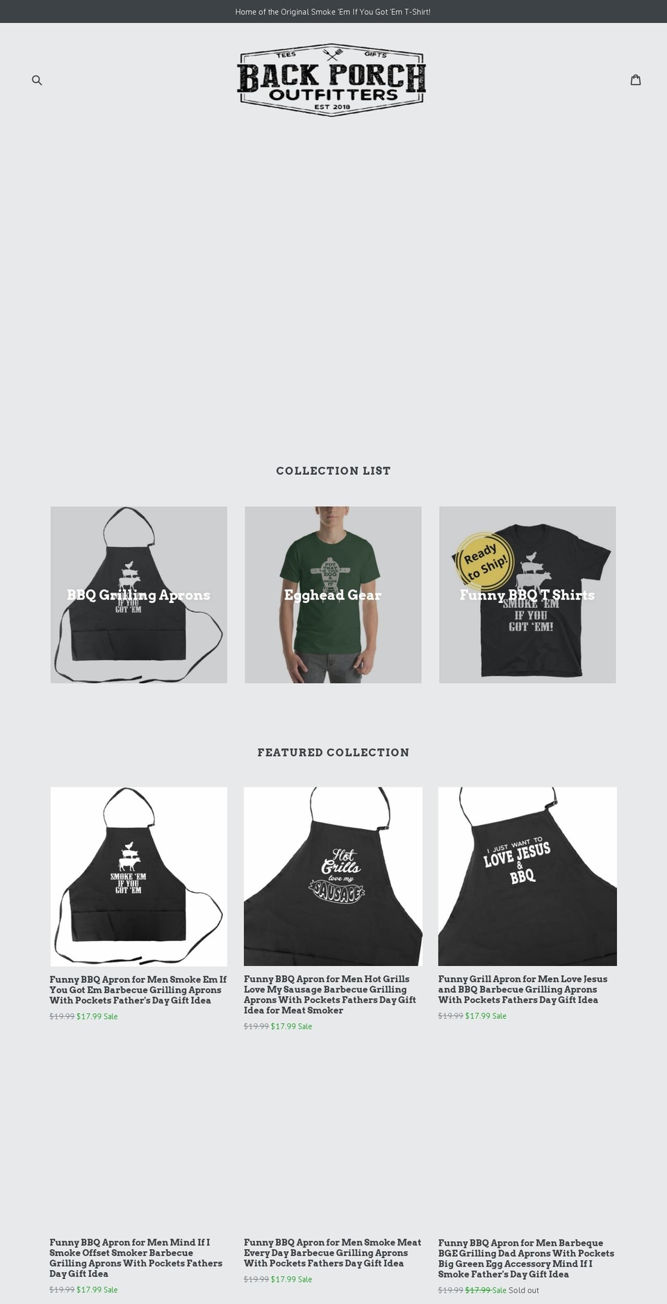 backporchoutfitters.com shopify website screenshot