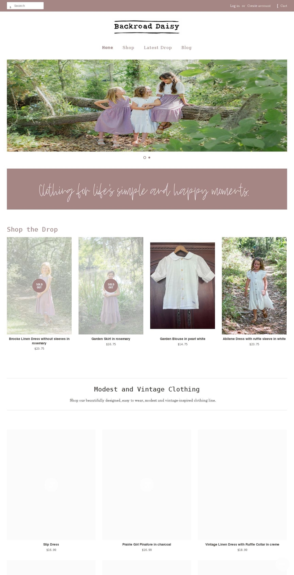 backroad-daisy.com — Shopify storefront screenshot