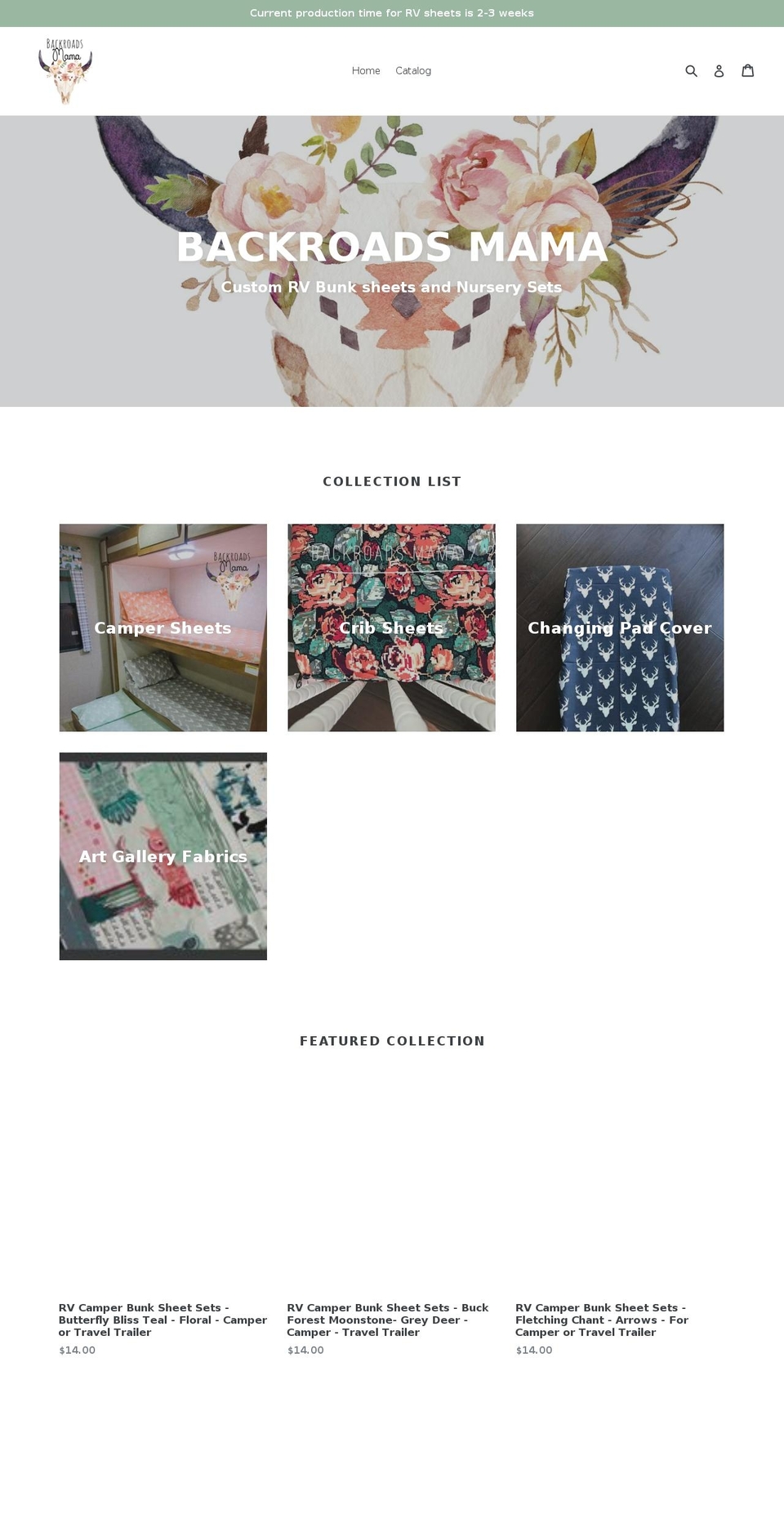 backroadsmama.com — Shopify storefront screenshot