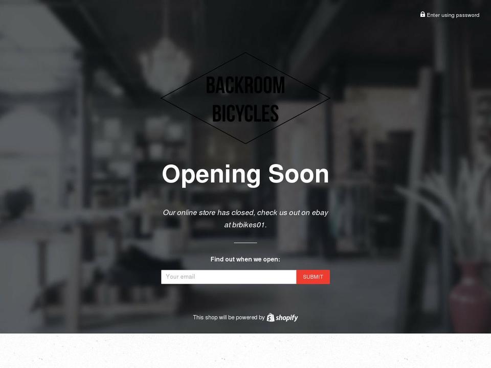 backroombicycles.com — Shopify storefront screenshot