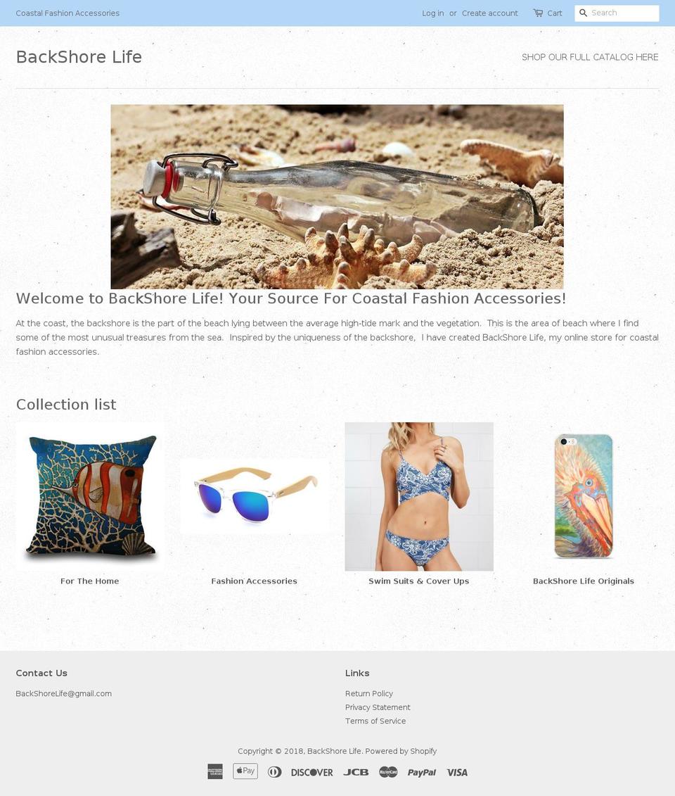 backshorelife.com — Shopify storefront screenshot