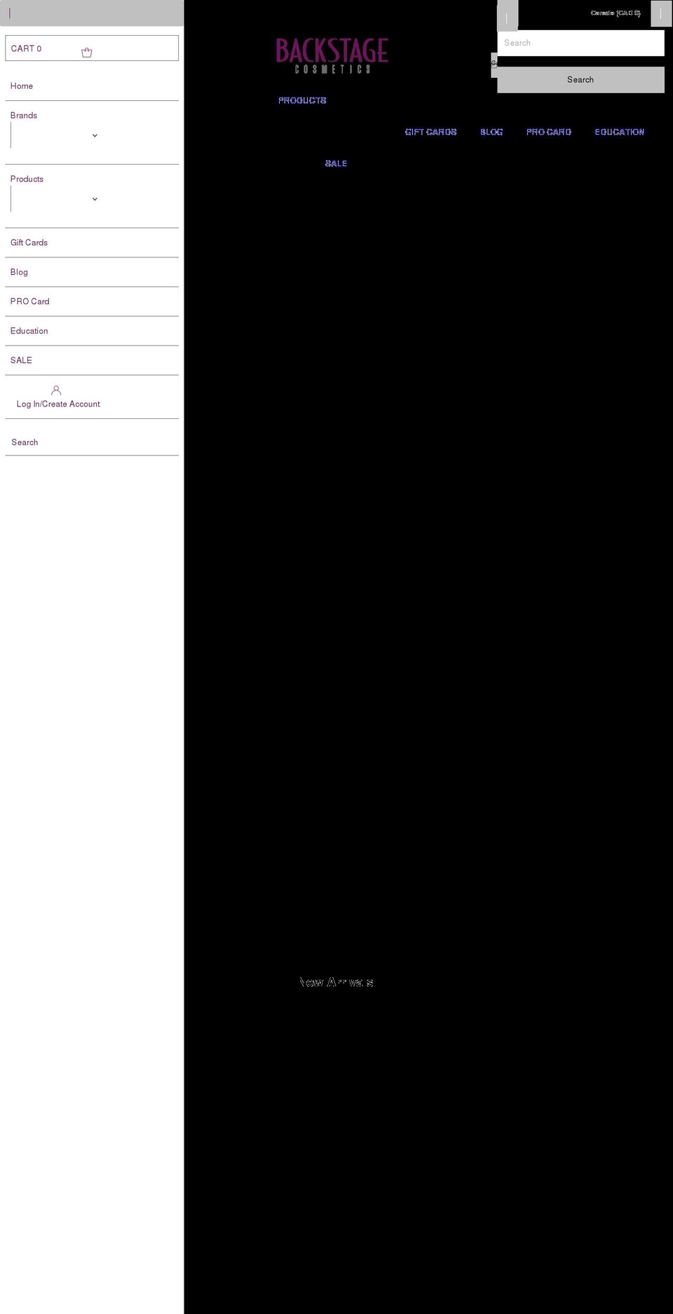 backstage-cosmetics-inc.myshopify.com shopify website screenshot