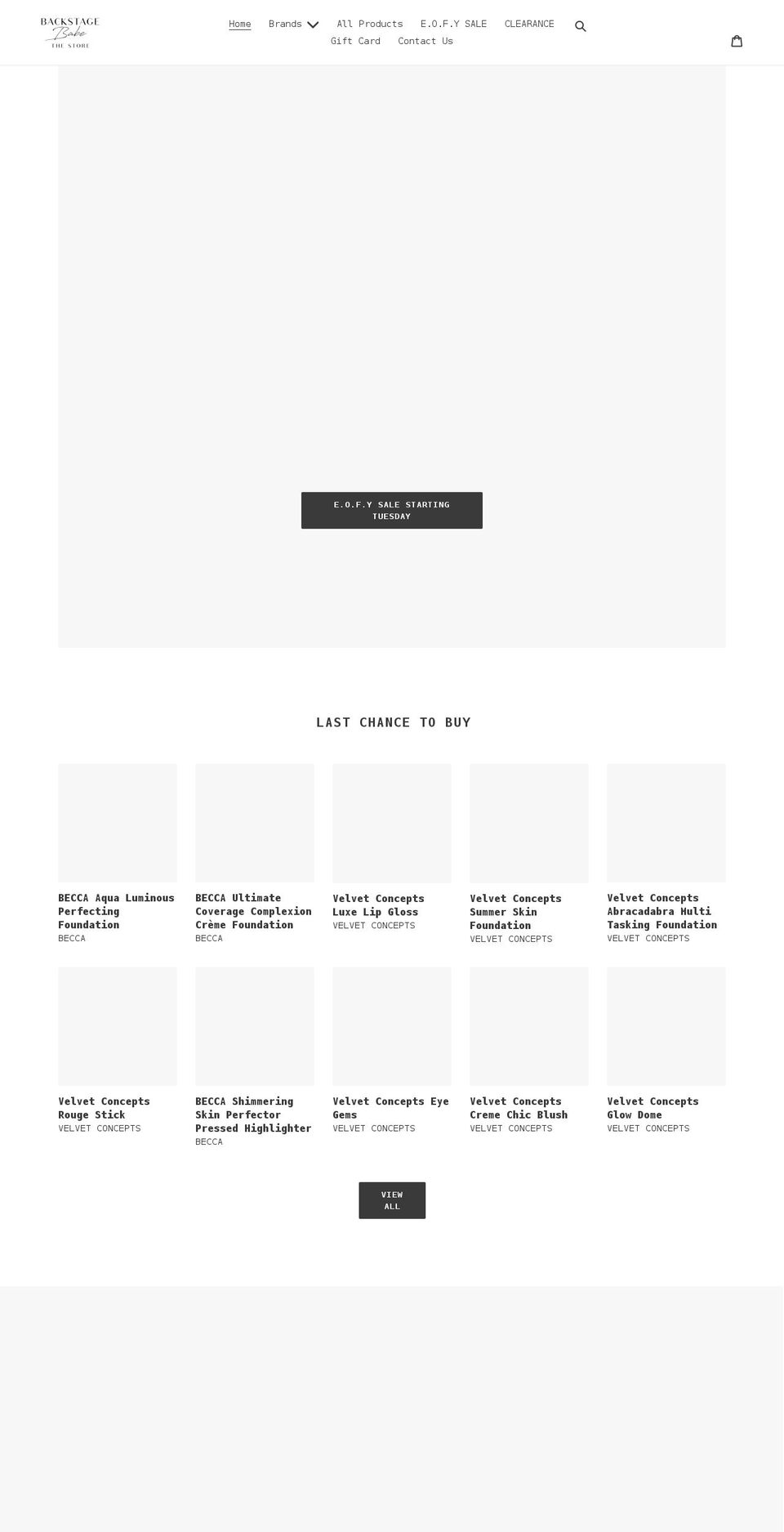 backstagebabe.com.au shopify website screenshot