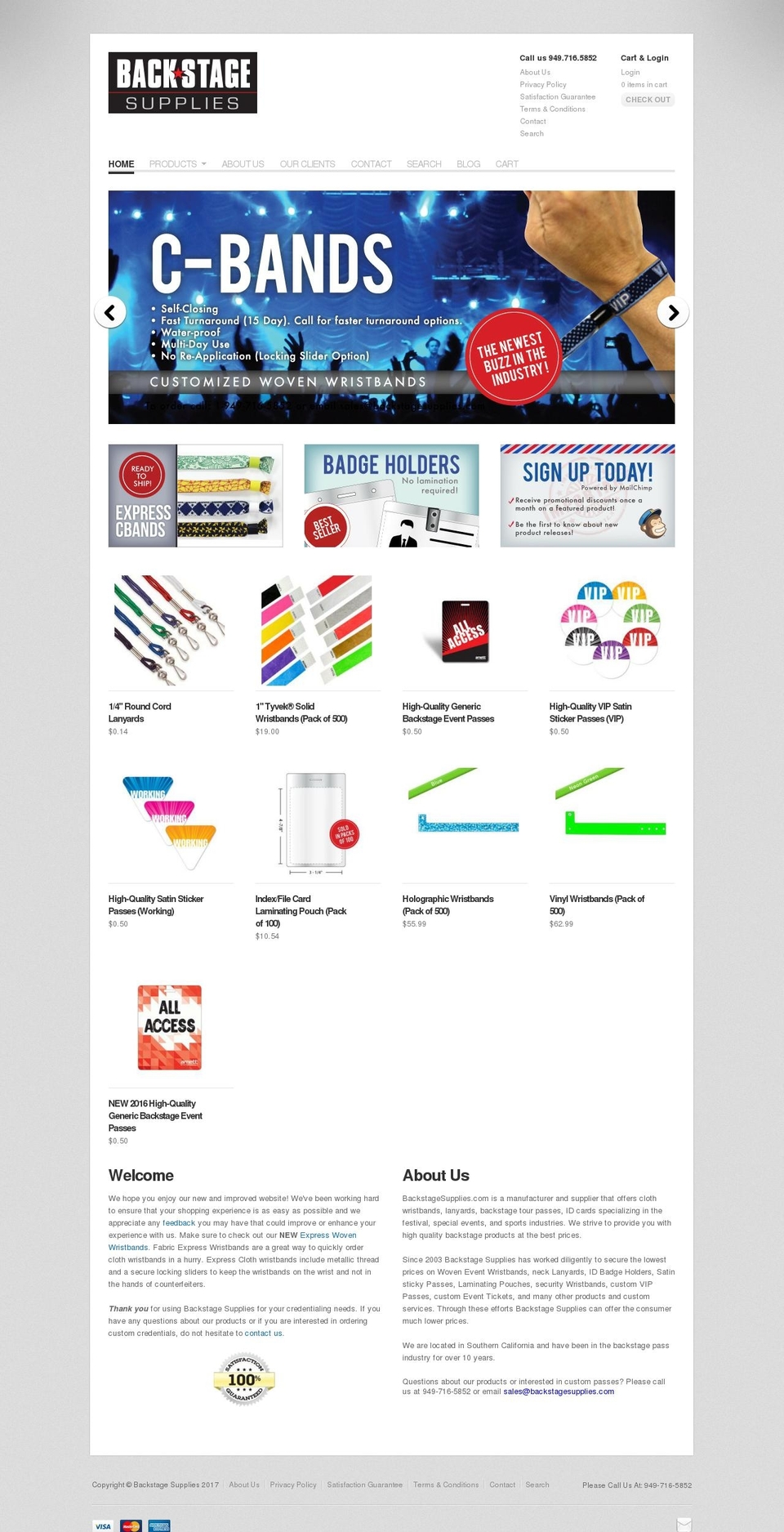 backstagesupplies.com shopify website screenshot