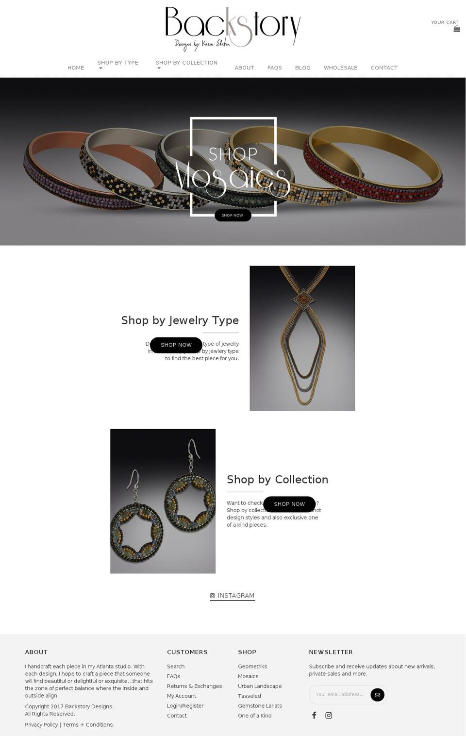 backstorydesigns.net shopify website screenshot