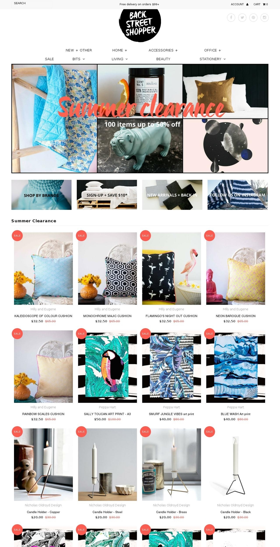 backstreetshopper.com shopify website screenshot
