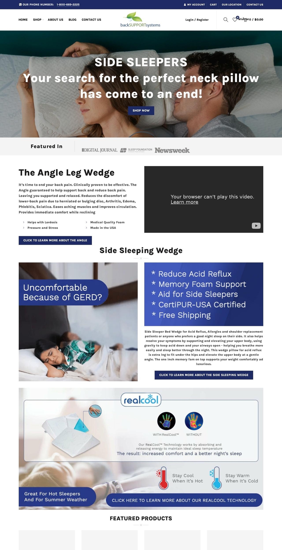 backsupportsystems.com shopify website screenshot
