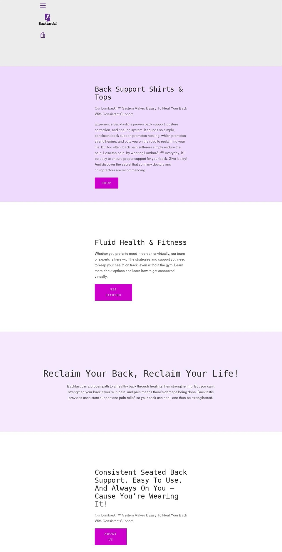 backtastic.com shopify website screenshot