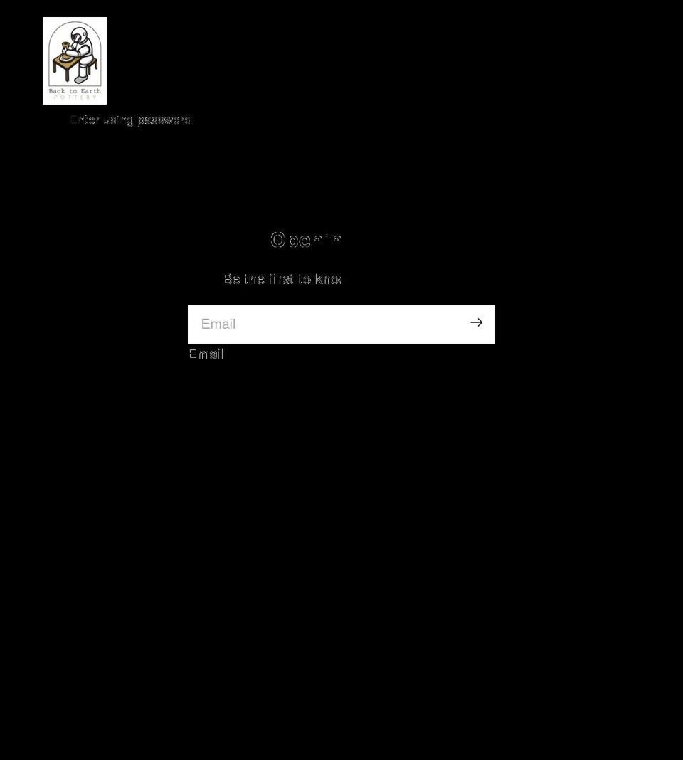 backtoearthpottery.com shopify website screenshot