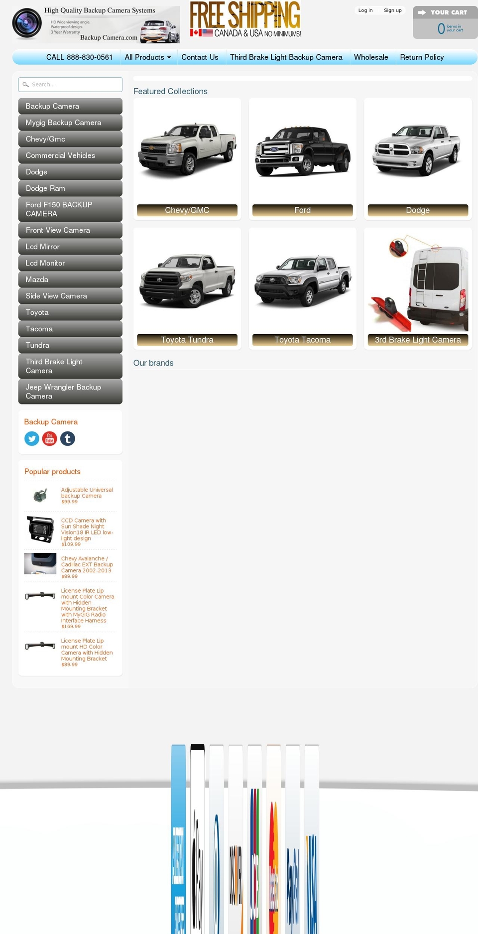 backupcameraco.com shopify website screenshot