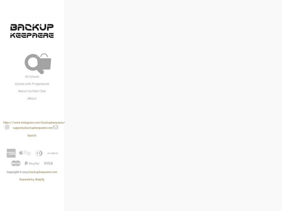 backupkeepaere.com — Shopify storefront screenshot