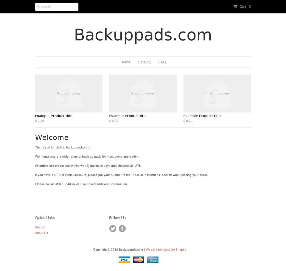 backuppads.com shopify website screenshot