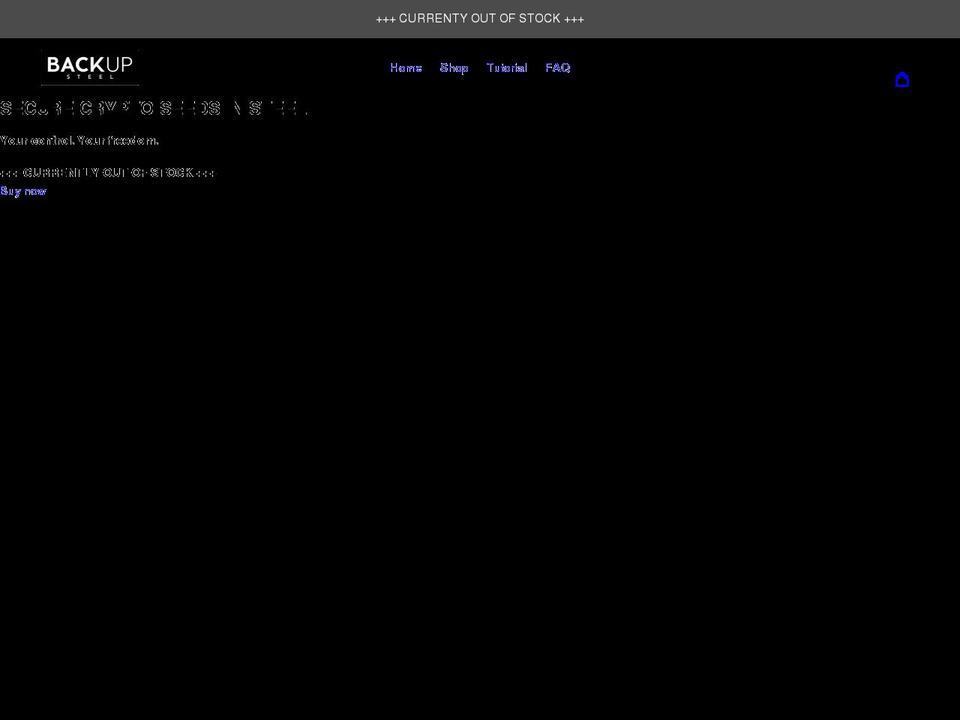 backupsteel.com shopify website screenshot