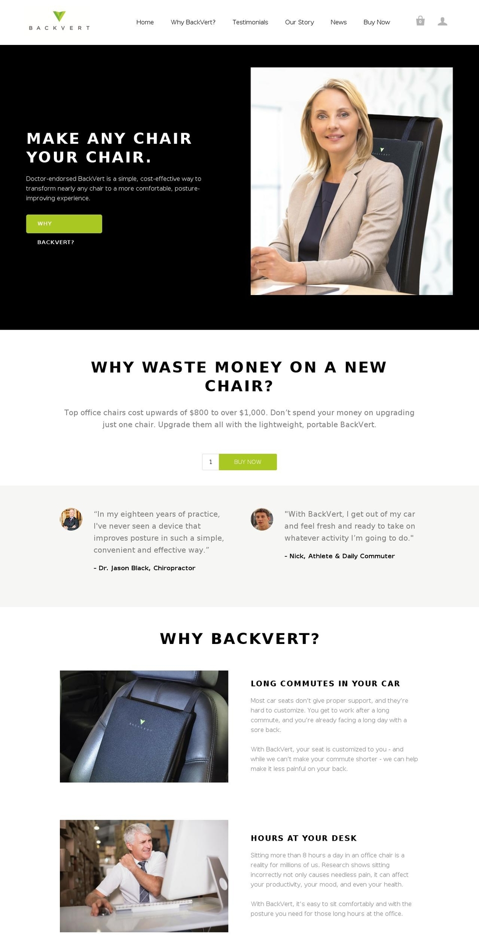 backvert.com shopify website screenshot
