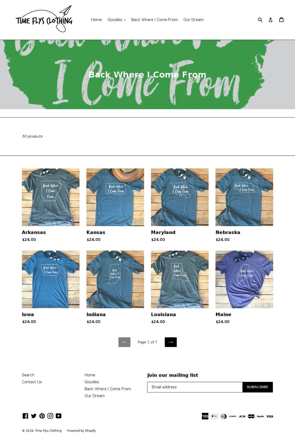 backwhereicomefrom.com — Shopify storefront screenshot