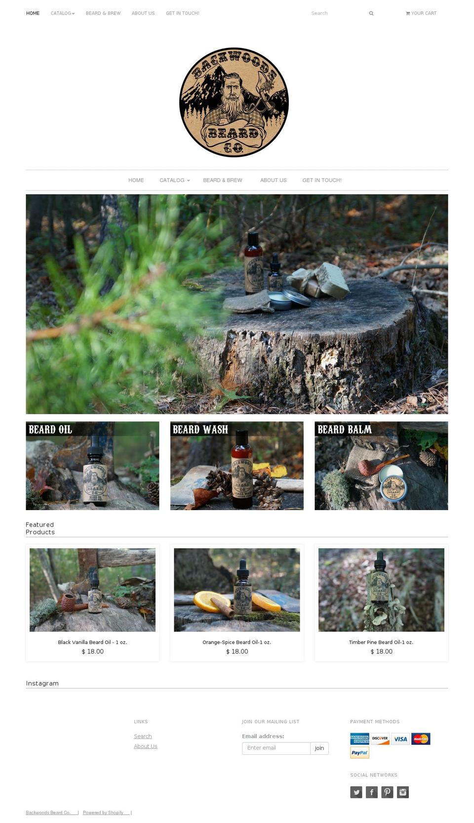 backwoodsbeardco.com shopify website screenshot