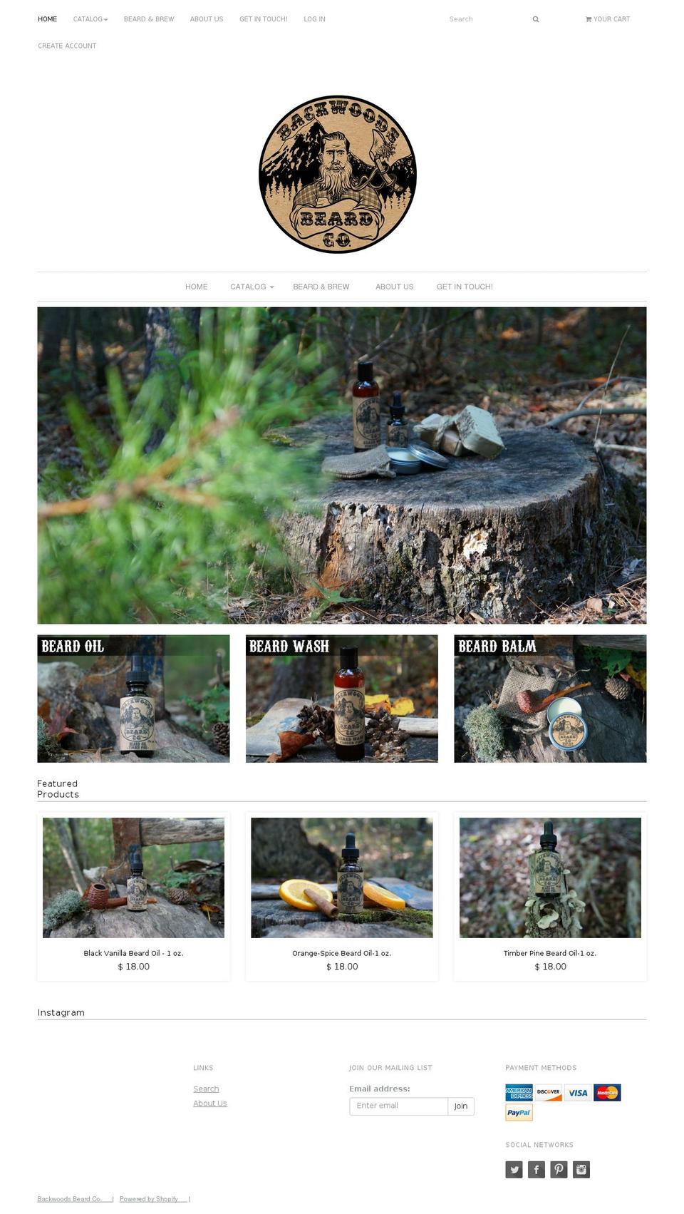 backwoodsbeardcompany.com — Shopify storefront screenshot