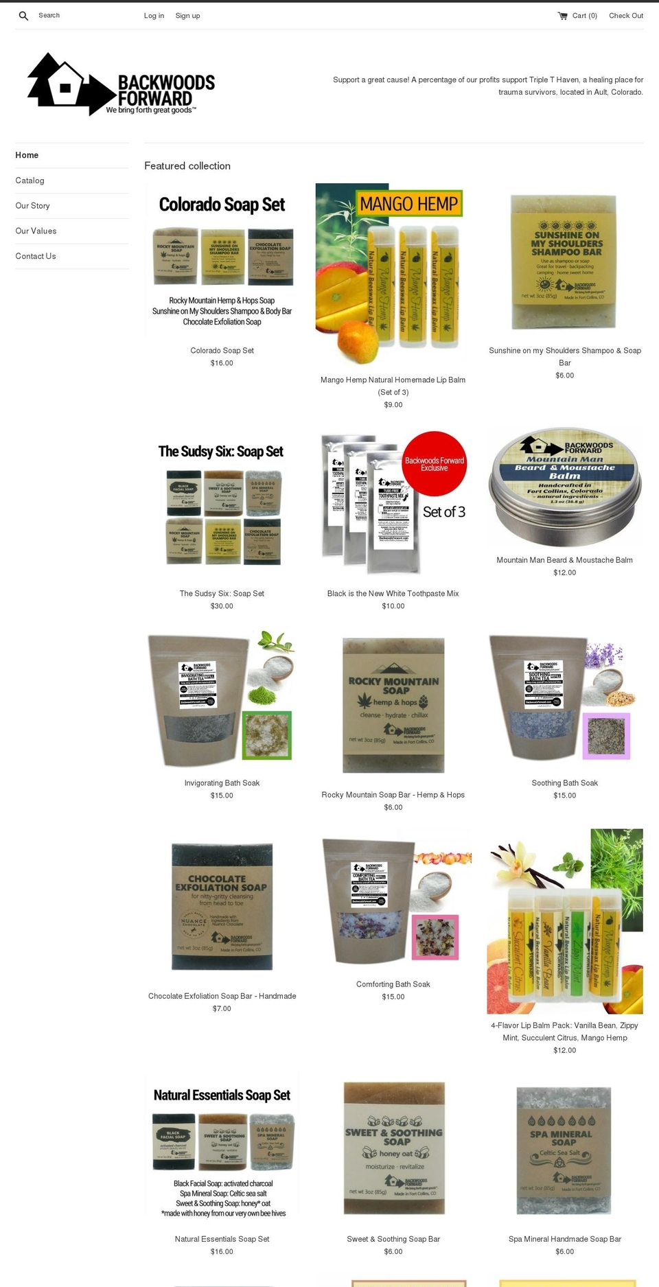 backwoodsforward.com — Shopify storefront screenshot
