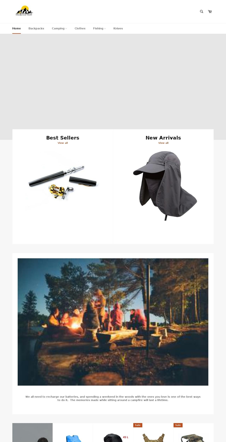 backwoodtrails.com — Shopify storefront screenshot