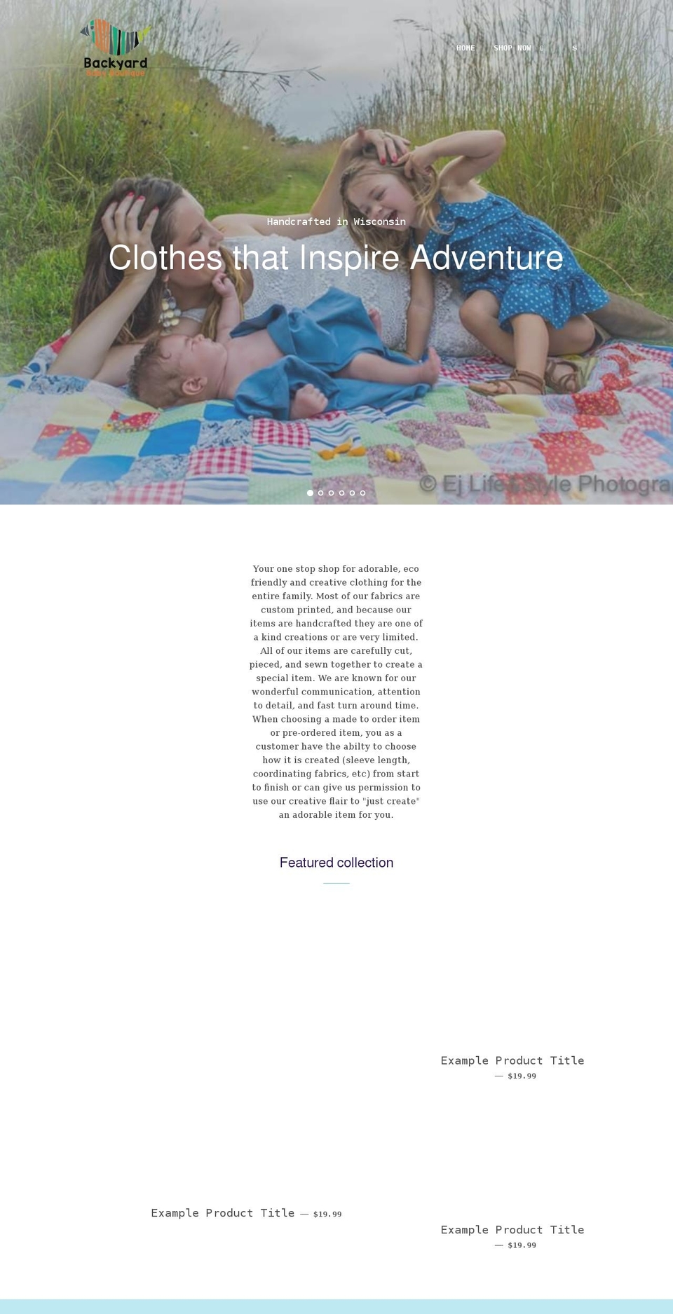 backyardbabyboutique.com shopify website screenshot