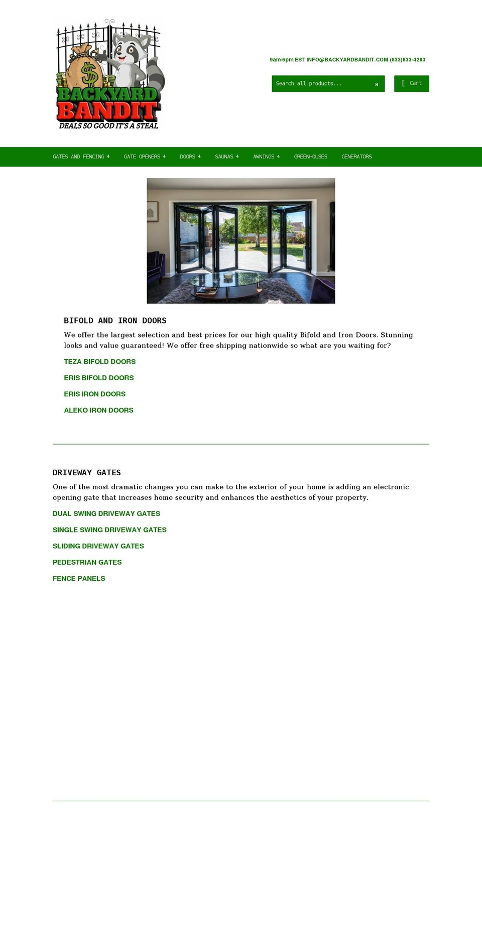 backyardbandit.com shopify website screenshot