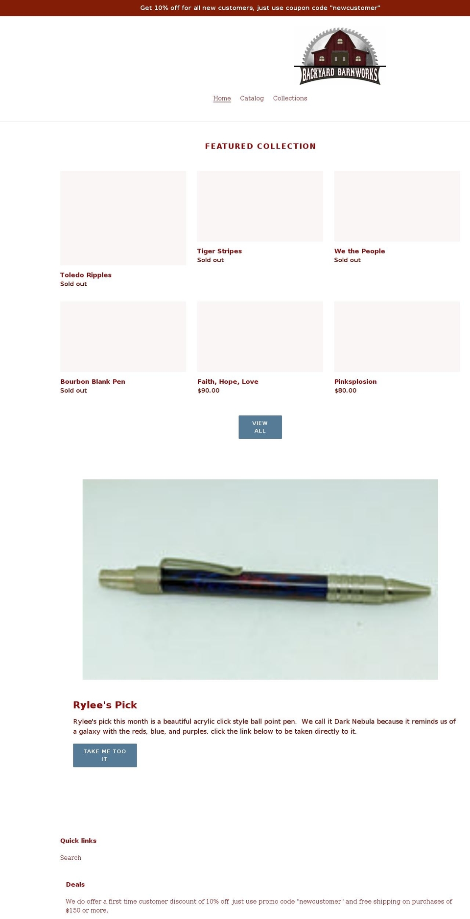 backyardbarnworks.com shopify website screenshot