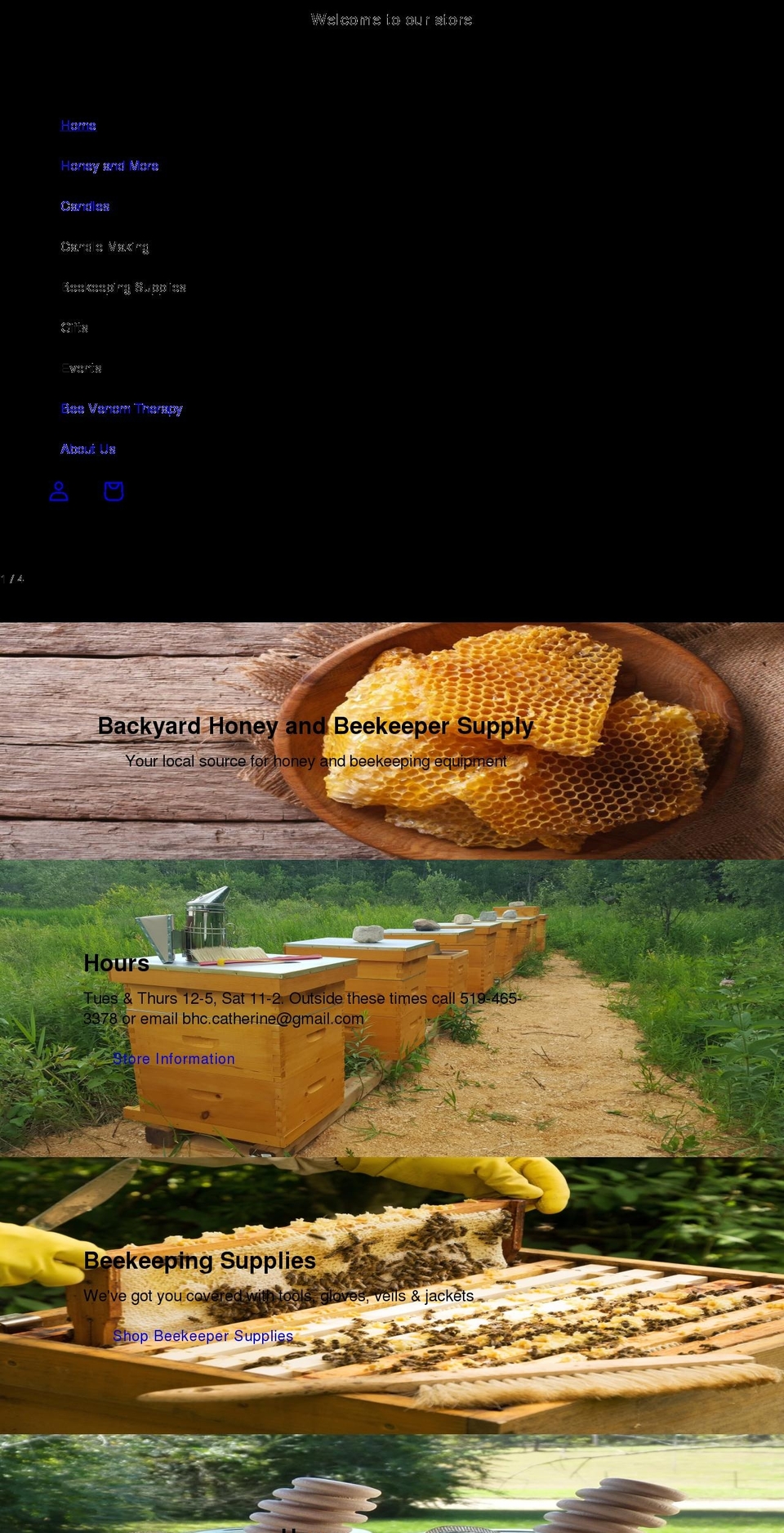 backyardbeekeepersupply.ca shopify website screenshot