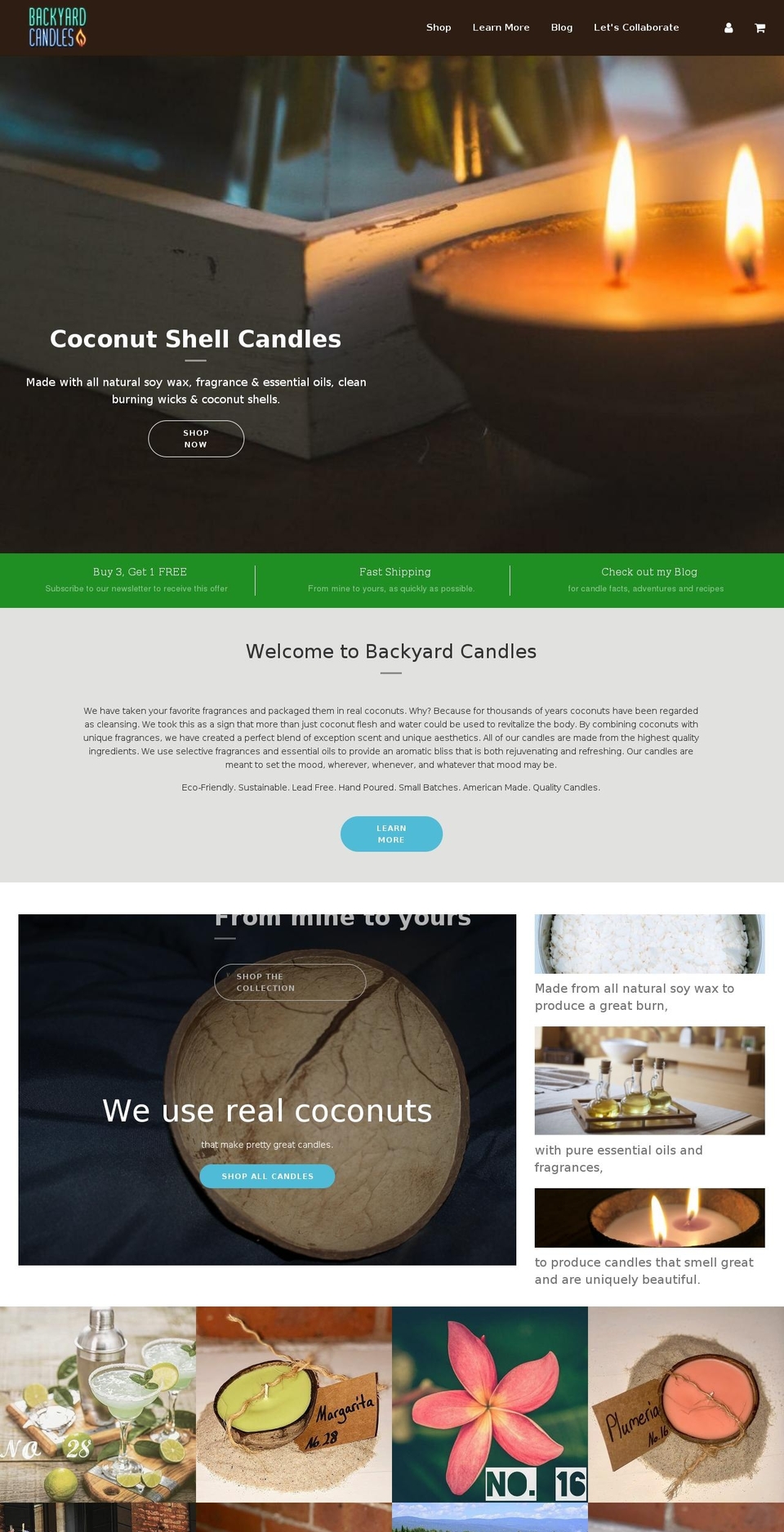 backyardcandles.com shopify website screenshot