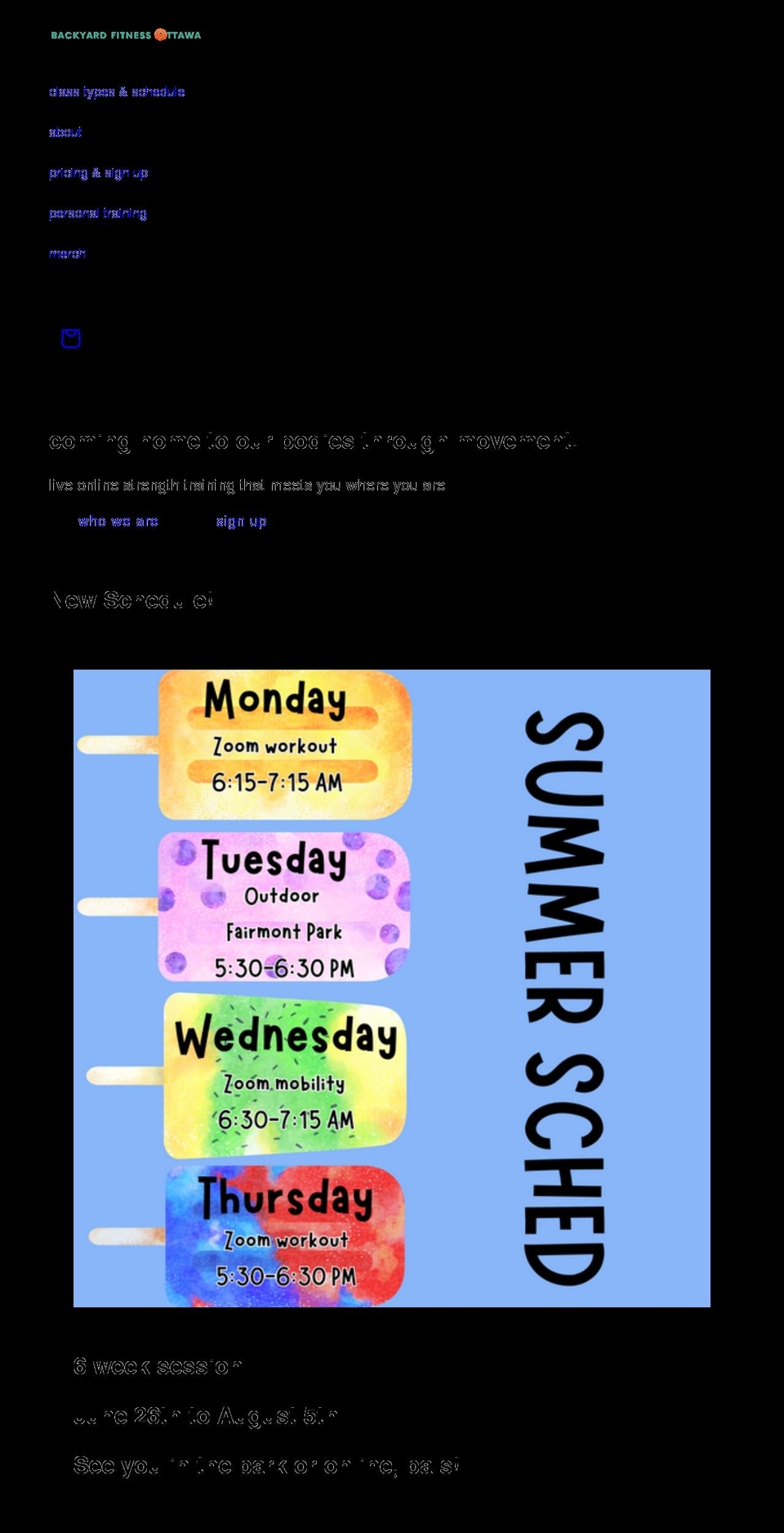 backyardfitnessottawa.com shopify website screenshot