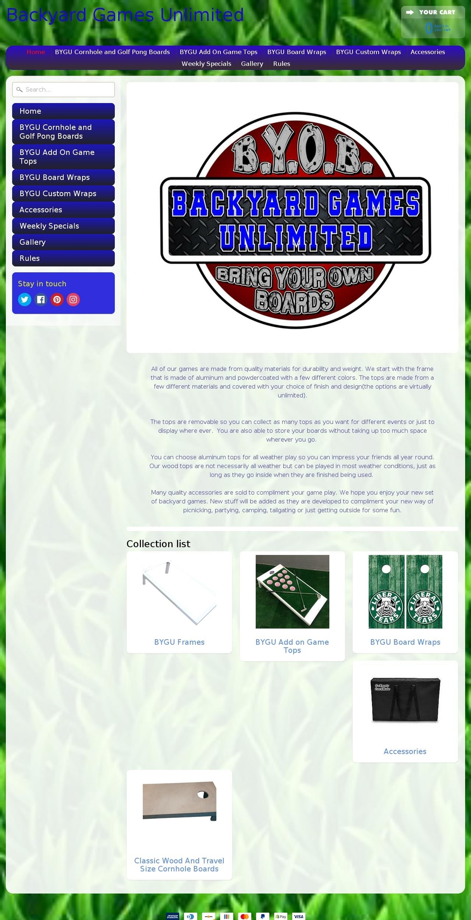 backyardgamesunlimited.com — Shopify storefront screenshot