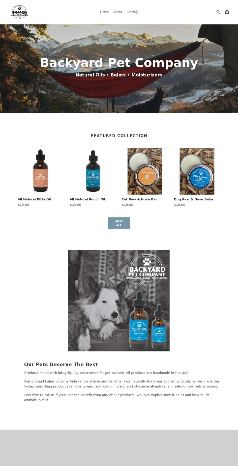 backyardpetcompany.com — Shopify storefront screenshot