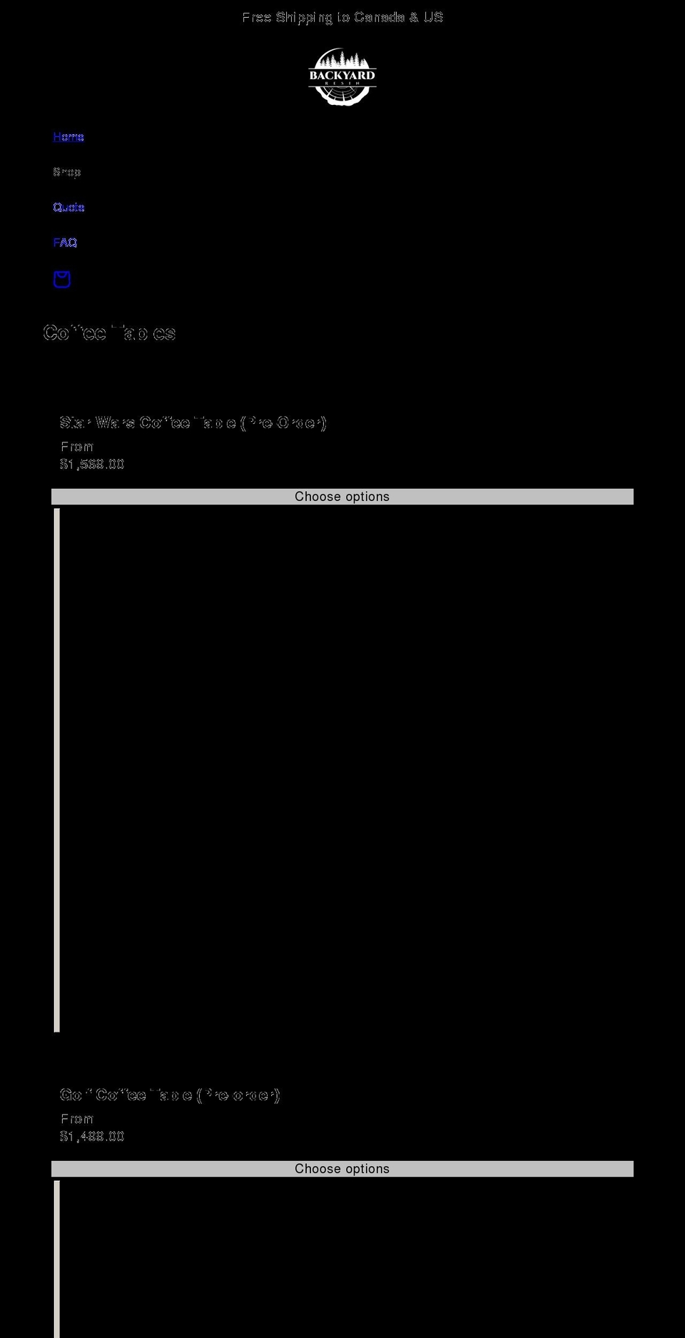 backyardresin.com shopify website screenshot